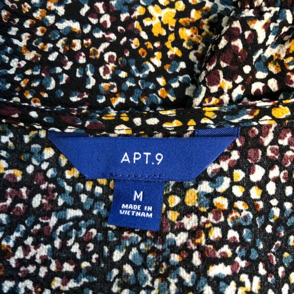 Apt 9 Tunic Womens Size Medium Black Multicolored Speckled Layered Blouse Top - Picture 6 of 9